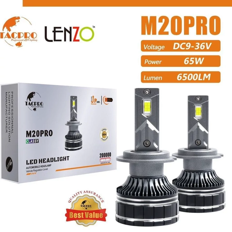 هدلایت خودرو لنزو نورفابریک مدل M20 Pro اورجینال(بسته 2 عددی)