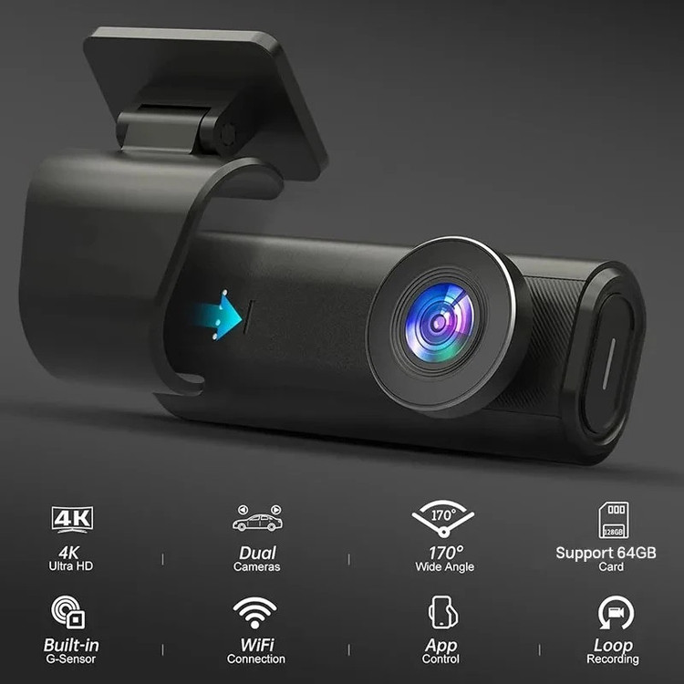 دوربین ثبت وقایع خودرو اتوویژن مدل OK309-K-GPS همراه با کیت برق مستقیم و GPS اکسترنال
