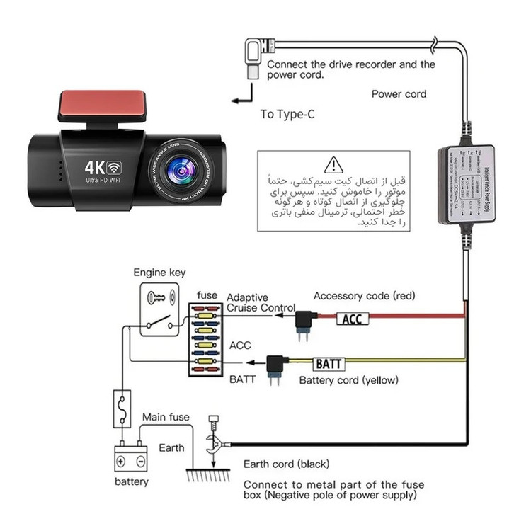 دوربین ثبت وقایع خودرو مدل OK309-K-R-GPS