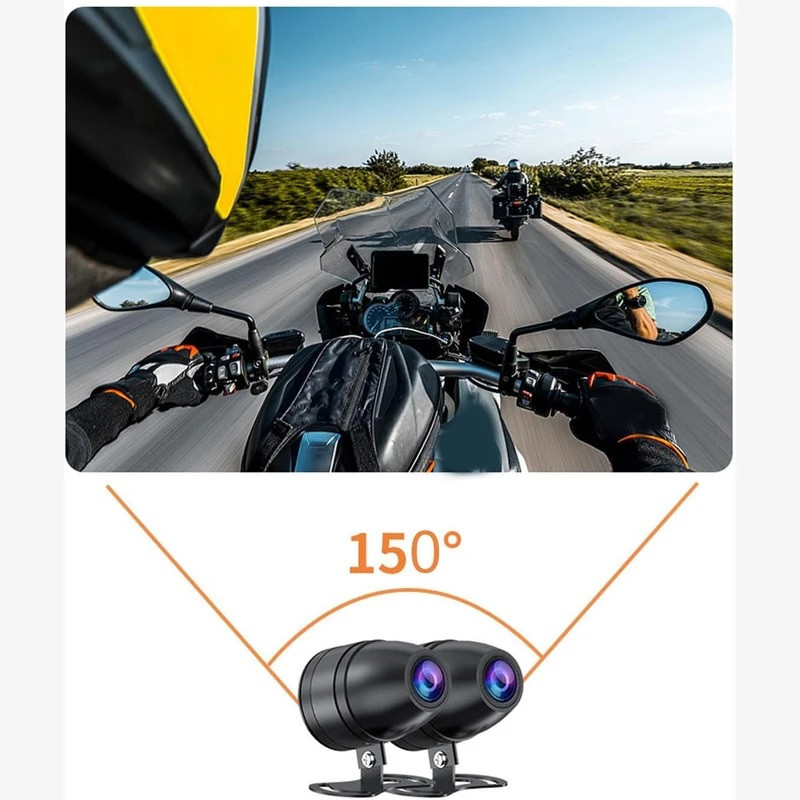 دوربین موتور سیکلت مدل 2 لنز کد MT5B-WiFi همراه با GPS
